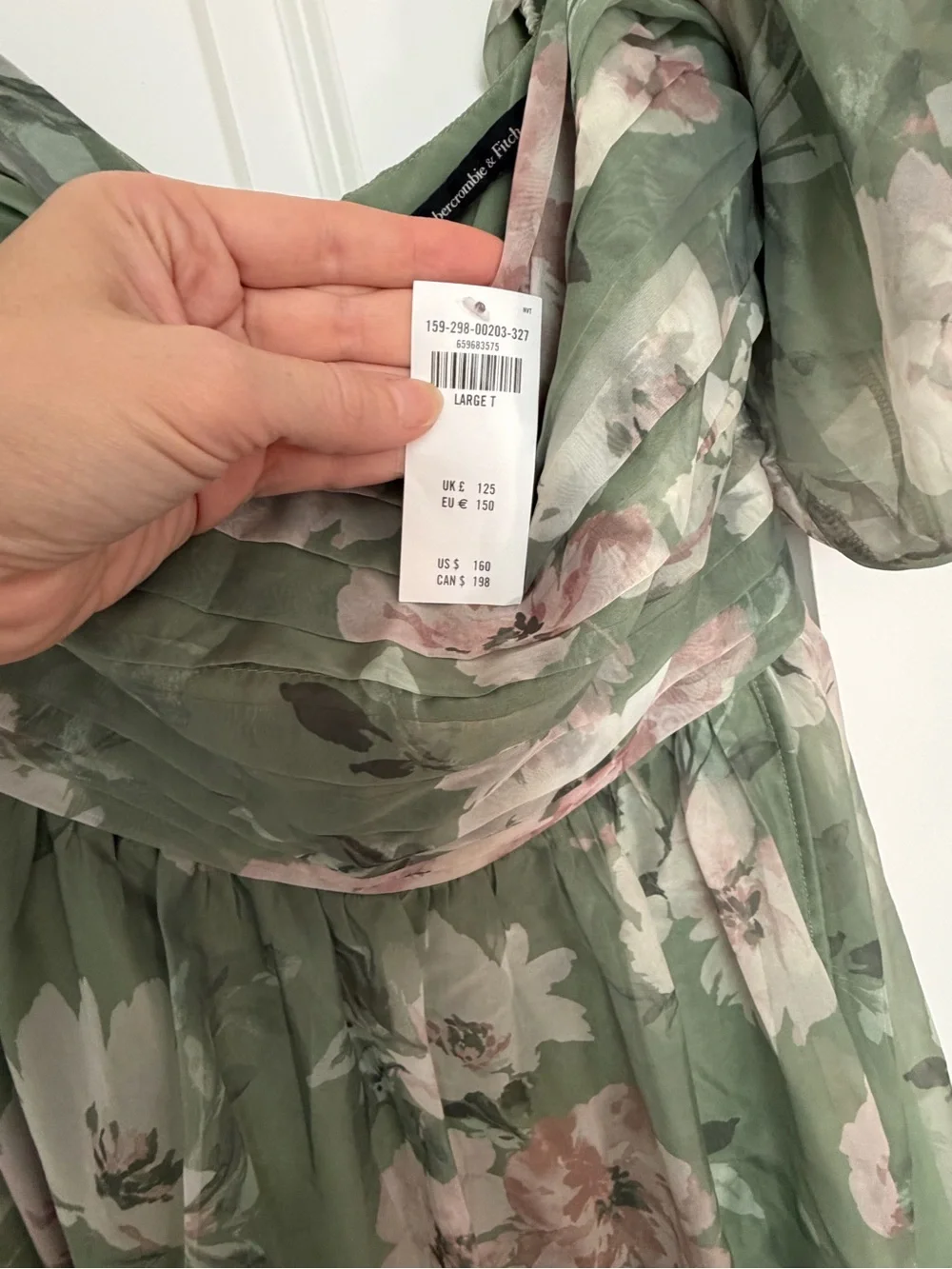Abercrombie & Fitch Sage Green Floral Maxi Dress